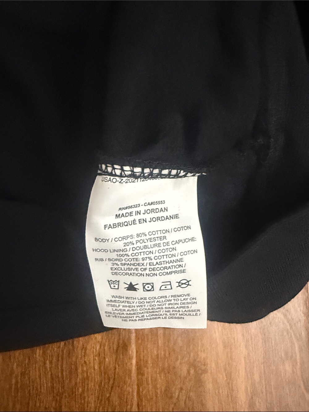 Jordan Black Pullover Hoodie with White Jumpman Graphic - Picture 8 of 11